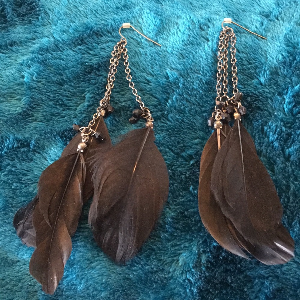 Lane Bryant feather earrings